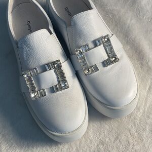 White Crystal Embellished Women's platform